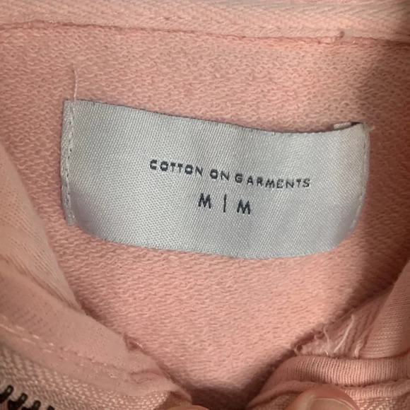 EUC mens COTTON ON pink zip front hoodie size medium - Picture 3 of 7